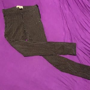 White stitch zip up pants
